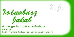 kolumbusz jakab business card